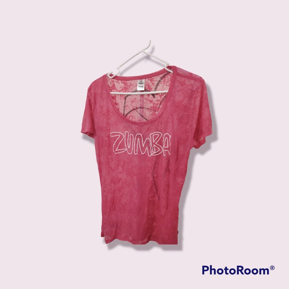 Zumba Party in Pink Sheer Tshirt  Size XL